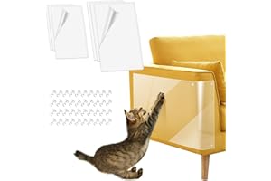 Pidsen Protector de Muebles Gatos, 8PCS Transparente Autoadhesivas Anti-Arañazos de Gatos con Tornillos para Gatos y Perro Protector de Sofá para Puerta Alfombra - Cuatro Tamaños