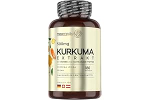 Curcuma Gélules Puissant 500mg avec 95% d'Extrait de Curcumine - 180 Gélules Vegan (6mois) - Curcuma Gingembre Poivre Noir - Curcuma Complex Sans Gluten, Sans Lactose, Sans OGM - Qualité Allemande