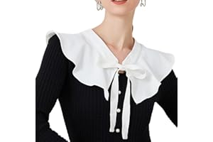 NiceYnn Shawl False Collar Court Style Detachable Mini Cape Fake Collar with Lace Up, Wide Lapel Ties Faux Collar Choker