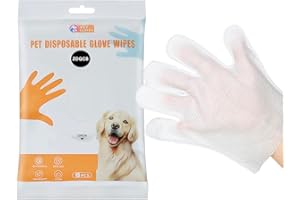 ZDQCB Pet wipes for dogs and cats, cat wipes dog wipes cleaning deodorizing hypoallergenic cat wipes cleaning fur and butt pet grooming gloves for Dogs,Cat Cleaning Wipes -6 pcs