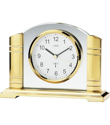 Horloge De Table AMS 5195 Radio-pilotée - Métal/Verre - Affichage Analogique