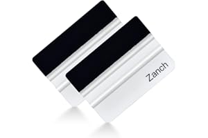 Zanch Spatola Professionale con Feltro, Spatola per pellicole per Car Wrapping, Pellicola per vetri, Pellicole protettive, Pellicola vetri Auto (Bianco)