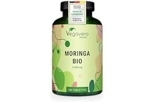 ‎VEGAVERO Bio Moringa Tabletten hochdosiert - vegan 2000 mg/Tag - 180 Stück für 90 Tage ohne Zusätze - laborgeprüfte Moringa Oleifera Tabletten aus deutscher Produktion - Moringa Presslinge von Vegavero