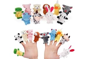 LACHT Marionette per Bambini,10 Pezzi Marionette da Mano,Animali Burattini,delle Dita Burattino di Peluche, Burattino Animale Dito Set, Burattini da Dito per narrazione Giochi Ruolo insegnamento