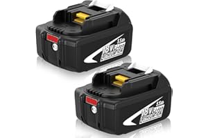 IBANTI 2X BL1860B 5.5Ah 18V Remplacement pour Makita Batterie 18V BL1850B BL1850 BL1860 BL1840B BL1840 BL1830B 194205-3 194309-1 194204-5 196399-0 avec Indicateur LED (Nero)