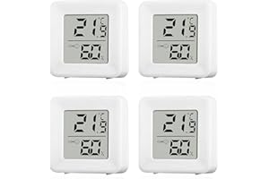 ONRYSXN Room Thermometer Hygrometer, 4pcs Mini Room Thermometer Accurate Indoor Digital Humidity Gauge with Temperature Humidity LCD Display and Face Lcons for Baby Home Office Nursery Comfort Garden