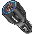 Hoppac Caricatore,2 Porte Caricabatteria Da Auto,Quick Charge 3.0 Accendisigari USB Compatibile Con iphone, ipad Samsung Gala