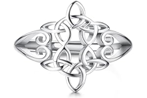 KRFY 925 Anillo Ajustable de Plata Esterlina para Mujer Compromiso de Boda Nudo de Amor Celta Anillos Anchos de Dedo Abierto Anillo de Pulgar de Cruz Celta para Mujer Joyería de Hombre