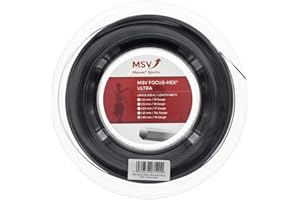 MSV Unisex – Adult's Focus-HEX Ultra Saitenrolle 200m-Schwarz Tennis String