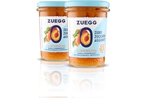Zuegg, Composta Zero Zuccheri Aggiunti Albicocche, 60% di Frutta, Solo 9 Calorie per Porzione - Senza Glutine, Conservanti ed Edulcoranti Artificiali, Prodotto Vegano (2 x 220 grammi)