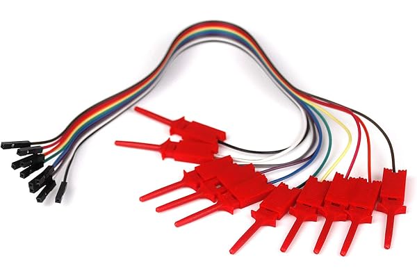Ytian 10 pcs Dupont Fil USB Analyseur logique Test Hook Clip Grabber Jumper Fils et Interface pins Idéal pour Electronic Tester