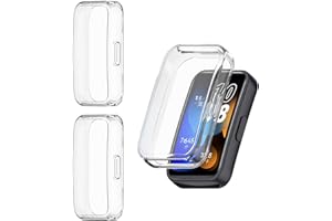 HOMTERN 3-Pack Compatible with HUAWEI band 8/band 9, Soft TPU Lightweight Shell Drop-proof Scratch-Proof Flexible Screen Full Covered Protective Case,3-Pack Clear