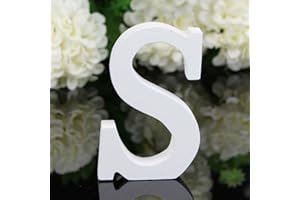 Freeas Dekorative Holz Buchstaben, hängende Wand 26 Buchstaben aus Holz Alphabet Wand Buchstaben für Kinder Baby Name Mädchen Schlafzimmer Hochzeit Geburtstag Party Home Decor-Briefe (S)