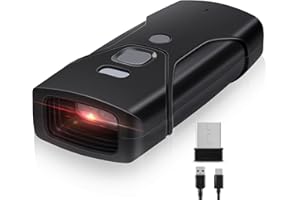JRHC Bluetooth Barcode Scanner, Mini 2D Portable Wireless Barcode Scanner 3-in-1 Bluetooth and 2.4-G Barcode Reader