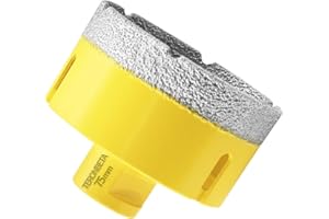 Teronbeta Diamond Core Drill Bit 75mm, M14 Vacuum Brazed Diamond Core Hole Cutter for Tile Porcelain Ceramic Granite Marble,and for Angle Grinder
