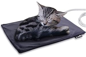 Pecute Haustier Heizkissen Hundebett Kleine Hunde Katze, Wärmematte Hundekissen Waschbar mit Konstante Temperatur, Sichere Wasserdichte Heizdecke Hundematte, für Neugeborene und Ältere Tiere S 40*32cm
