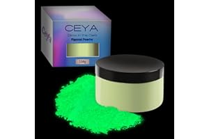 Ceya Polvo fluorescente amarillo y verde, 150 g de pigmento que brilla en la oscuridad, pigmento luminoso de resina, pigmento fluorescente para resina epoxi, pintura de limo, arte de uñas, fiestas,