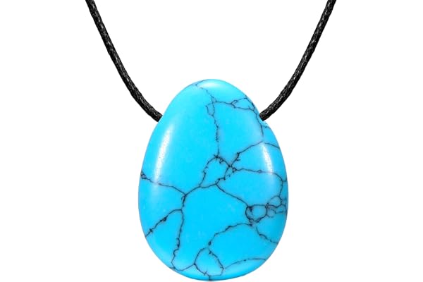 Morella Femme Collier 80 cm avec Goutte Pendentif Pierre Précieuse dans Petit Sac