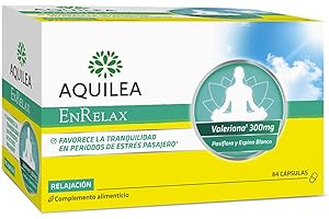 AQUILEA Enrelax 84 Cápsulas - Complemento Alimenticio Natural Para Favorecer la Tranquilidad - Valeriana + Pasiflora + Espino Blanco