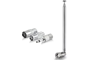 Bingfu Antenna Radio FM Stilo Telescopica Interni 75 Ohm 6 Sezioni Antenna Radiolina Ricambio per Tivoli Ricevitore AV Audio Vedio Casa Radio Portatile