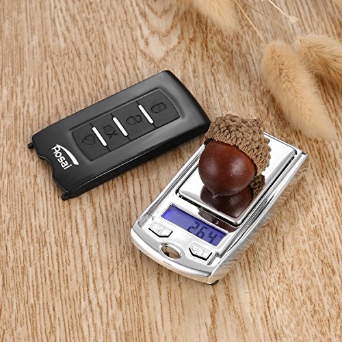 Gugutogo 100 g à 0,01 g / 200 g à 0,01 g Balance électronique de poche à échelle numérique mini avec capteur de jauge de contrainte de précision (couleur: noir et argent)