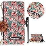 Image de Huawei P9 Lite Hülle,BtDuck Vintage Mode Damen Blumen Blume Kette Tasche Schultertaschen Handtasche