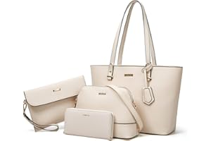 YTL Damen Handtasche Tote Shopper Groß Schultertasche Umhängetasche Geldbörse Kartenhalter Tasche 4-teiliges Set für Büro Schule Einkauf Reise Geschenk