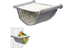 MIAYICAL Amaca per Uccelli,Pappagallo Amaca,Nido per Pappagalli Invernale Calda,Volatili Nascondiglio Letto,Amaca per Uccelli Pet Gabbia Morbida,per Pappagallini Eclectus Parrocchetto Cockatiels, grigio
