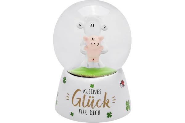 Sheepworld drömkula motiv liten lycka | snökula med glitter, höjd 6,5 cm