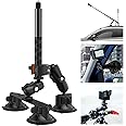 UNSTINCER Triple Suction Cup Mount and Clamp with 118cm Extendable Invisible Selfie Stick, Third Person Car Bracket for Insta360 Gopro Akaso Action Camera, Holder on Roof Hood Trunk Door Handlebar