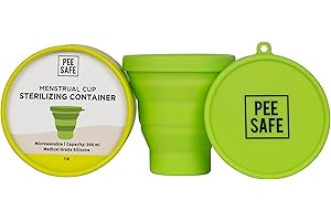 PEESAFE Menstrual Cup Sterilizing Container (1N) | Made with Medical Grade Silicone | Foldable, Compact & User Friendly | Microwaveable | Menstrual Cup Steriliser