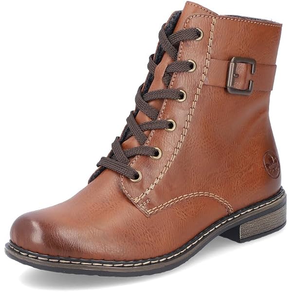 Rieker 71450, Stivali Stringati Donna, Nero, 36 EU