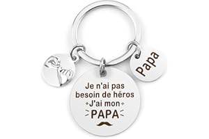 RGHSZ Cadeau Fete des Peres Porte Clés Papa Cadeau Anniversaire Papa Cadeau Papa Cadeau Fete des Peres Personnalisé Papa Cadeau de Noël Halloween pour Papa-Je T'aime, Papa