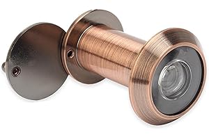 MUMISUTO Wizjer drzwi, wizjer antykradzieżowy z kątem widzenia 220 stopni do drzwi o grubości 55-90 mm (czerwony brąz)