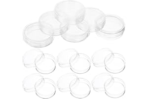 IPLUSMILE 30 ciotole di Petri con coperchio: in plastica, trasparente, 35 mm, ideale per scuola, laboratorio, cultura cellulare, microbiologia e ricerca scientifica