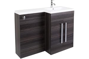 Aquariss Designer RH Grey Combi Bathroom Furniture Vanity Unit with Basin - No Toilet Pan