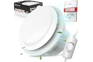 SLUELI Extractor de Baño 100mm con Interruptor Rotativo Ajustable Infinitamente, Mejorado Silencioso y Potente Ventilador Baño, ≤34 Decibelios, Fácil Instalar Ventana Techo Pared Baño Cocina Garaje