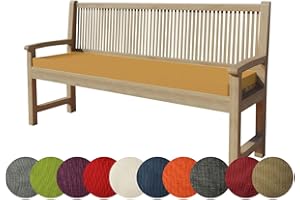 CHILLY PILLEY Poduszka na ławkę, zamek błyskawiczny, z pętelkami, poduszka na ławkę ogrodową (160 x 60 x 5 cm, Camel )