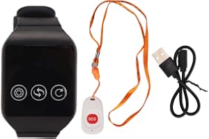 Caregiver Personsökare, SOS Wireless Calling System Personlig Säkerhet Sjuksköterska Alert System Anropsknapp Panikknapp med Snodd och 1st Mottagare
