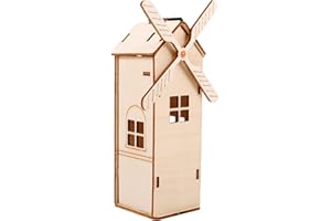 Alipis Molino De Viento Solar De Madera Sin Terminar Juguete Educativo para Niños Kit De Experimentos Científicos DIY Proyectos De Energía Solar