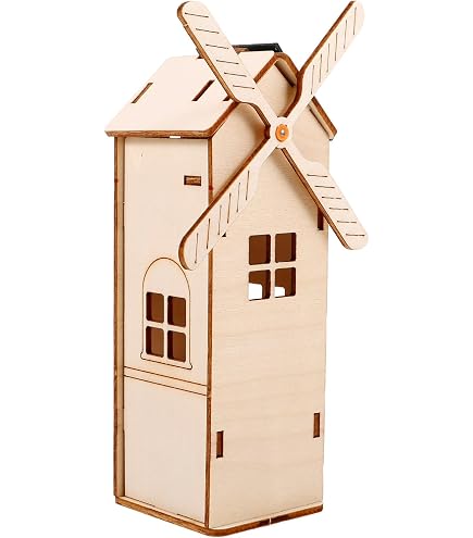 Windmühle 3D Holz-Bastelset Von Matches21 - DIY Für Kinder Ab 8 Jahren, Lasergeschnitten