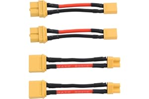 Be In Your Mind 4 Pezzi Cavo Di Estensione XT60 A XT30 XT60 Maschio A XT30 Femmina/XT60 Femmina A XT30 Maschio Adattatore Connettore RC Per Batteria Al Litio Micro FPV Drone (14AWG Lunghezza 50 mm)