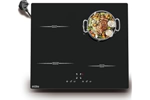 COVERCOOK Plug in Induction Hob 13 Amp 2800W, 4 Zones Plug in Electric Induction Hob 60cm, Induction Hob Touch Control with Timer, Child Safety Lock, Keep Warm, Pause Function, Boost, Black