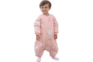 MOSEBEARS Śpiwór niemowlęcy z ciepłą podszewką, zimowy śpiwór dla dzieci, zdejmowane rękawy, dla chłopców i dziewczynek, uniseks (różowy, 18-36 miesięcy, wzrost dziecka 85-95 cm)