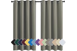 MENGH Schlafzimmer Gardinen Verdunklung Ösenvorhang Blickdicht Thermo Schalldämmend, für Dekoration Weihnachten Grün Grau 1 Stück, 114x86cm(HxB)