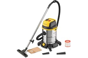 Stanley Aspirateur Solides et Liquides SXVC30XTDE avec Prise Outils Électroportatifs (1600 W, 30 l)