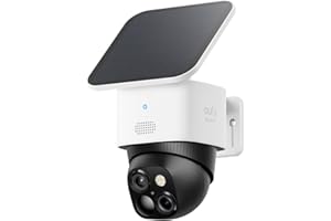 eufy Security SoloCam S340 Podwójne kamery Solarna kamera bezpieczeństwa Zewnętrzna bezprzewodowa, domowa kamera bezpieczeństwa 3K, nadzór 360°, Wi-Fi 2,4 GHz, brak opłaty miesięcznej