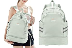 BJLFS Mochila de viaje grande para mujer, mochila plegable para ordenador portátil, impermeable, para deportes al aire libre, mochila escolar informal, bolsa de gimnasio con compartimento para zapatos