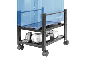 J JACKCUBE DESIGN 2 Tier Computer Tower Stand for Desktop CPU, Gaming PC Holder, Mobile Rolling Cart for Under Desk with Caster Wheels, Office Desk Accessories- MK712A