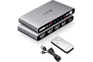 LLANO HDMI Splitter HDMI Switch, 4k@120Hz Aluminium 3 in 1 Out UHD Verteiler mit IR-Fernbedienung Umschalter Unterstützt VRR, CEC, HDR, Dolby Atmos, HDCP 2.3, Xbox PS4 PS5 Roku etc